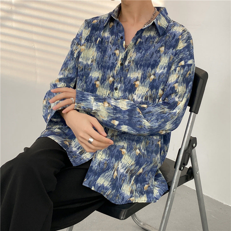 Men’s Button-Up Shirt - Relaxed Fit - Long Sleeve - Whimsical Duck Print