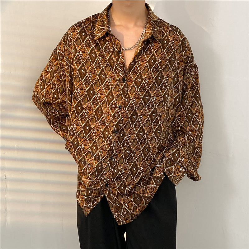 Men’s Button-Up Shirt - Relaxed Fit - Long Sleeve - Whimsical Duck Print