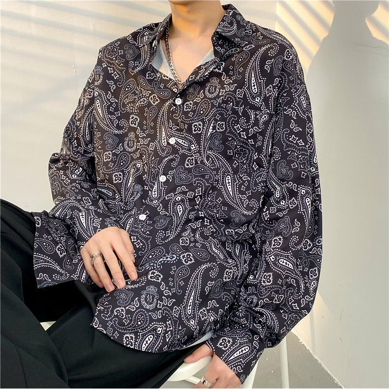 Men’s Button-Up Shirt - Relaxed Fit - Long Sleeve - Whimsical Duck Print