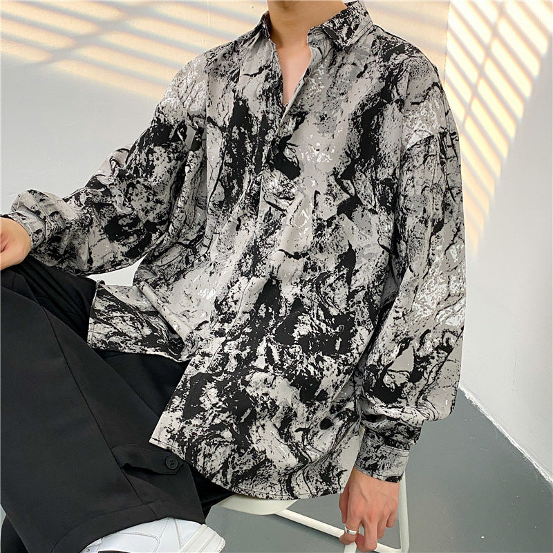 Men’s Button-Up Shirt - Relaxed Fit - Long Sleeve - Whimsical Duck Print