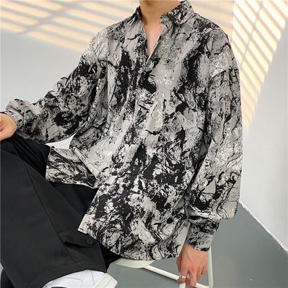 Men’s Button-Up Shirt - Relaxed Fit - Long Sleeve - Whimsical Duck Print