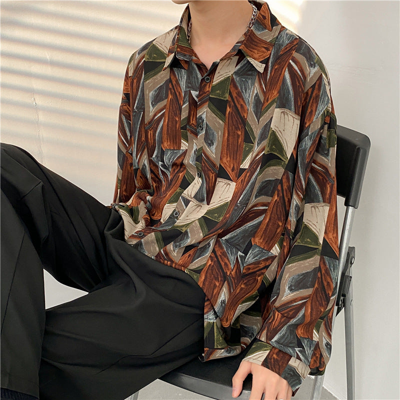 Men’s Button-Up Shirt - Relaxed Fit - Long Sleeve - Whimsical Duck Print