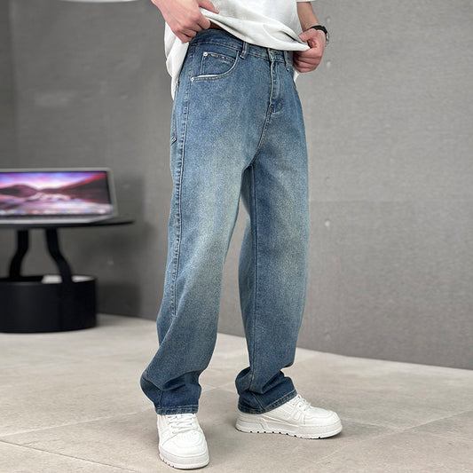 Men's Jeans - Relaxed Fit - Mid Rise - Straight Leg - Casual 5-Pocket Style