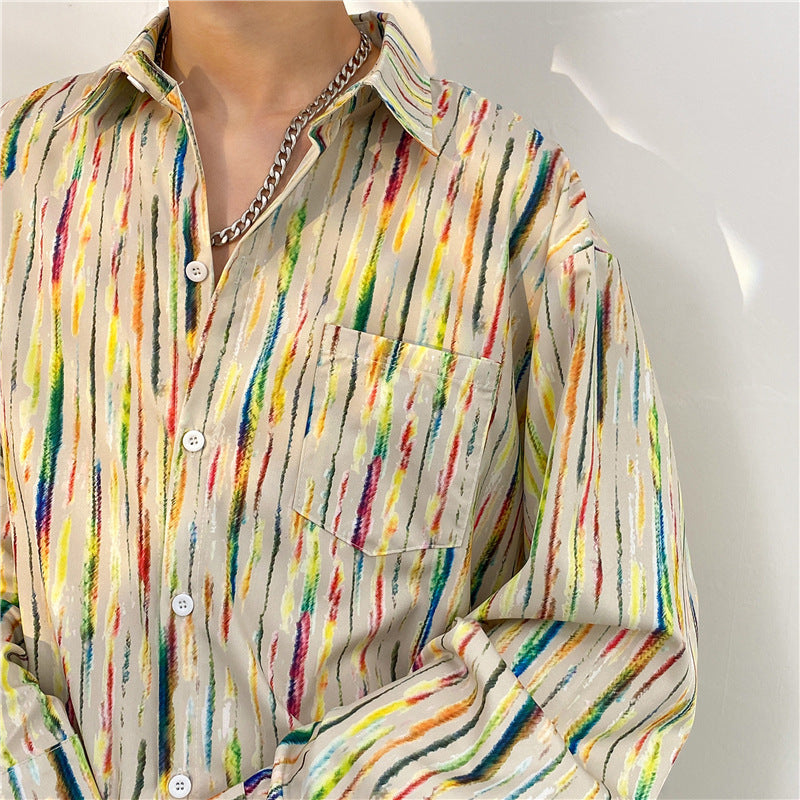 Men’s Button-Up Shirt - Relaxed Fit - Long Sleeve - Whimsical Duck Print